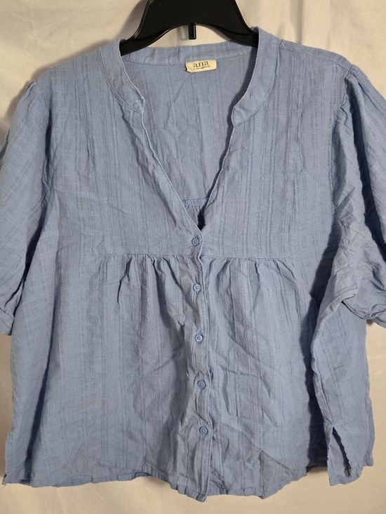 a.n.a Tops - a.n.a Light Blue Button-Front Women's Top